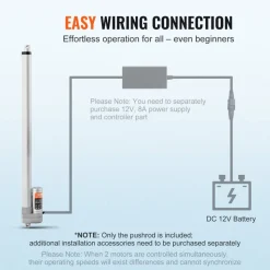 VEVOR Linear Actuator 12V, 20 Inch Waterproof IP65 Linear Actuator, 660lbs/3000N 0.19