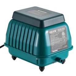 VEVOR Linear Air Pump, 1110 GPH Air Flow, Septic Aerator Pump, Aeration System for 10 ft Deep Ponds, Fit for Septic Tanks, Aquariums, Waste Treatment, Seafood Restaurants, Fish Farms, Hydroponics