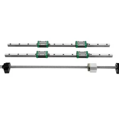 VEVOR Linear Guide Rail 2Pcs HGR20-1500mm Linear Slide Rail with 1Pcs RM1605-1500mm Ballscrew with BF12/BK12 Kit Linear Slide Rail Guide Rail Square for DIY CNC Routers Lathes Mills