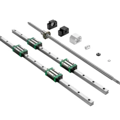 VEVOR Linear Guide Rail 2Pcs HGR20-1500mm Linear Slide Rail with 1Pcs RM1605-1500mm Ballscrew with BF12/BK12 Kit Linear Slide Rail Guide Rail Square for DIY CNC Routers Lathes Mills