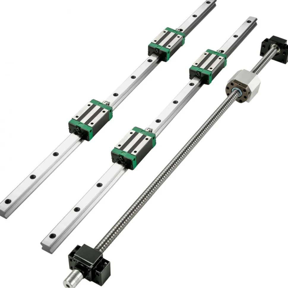 VEVOR Linear Guide Rail 2Pcs HGR20-1500mm Linear Slide Rail with 1Pcs RM1605-1500mm Ballscrew with BF12/BK12 Kit Linear Slide Rail Guide Rail Square for DIY CNC Routers Lathes Mills
