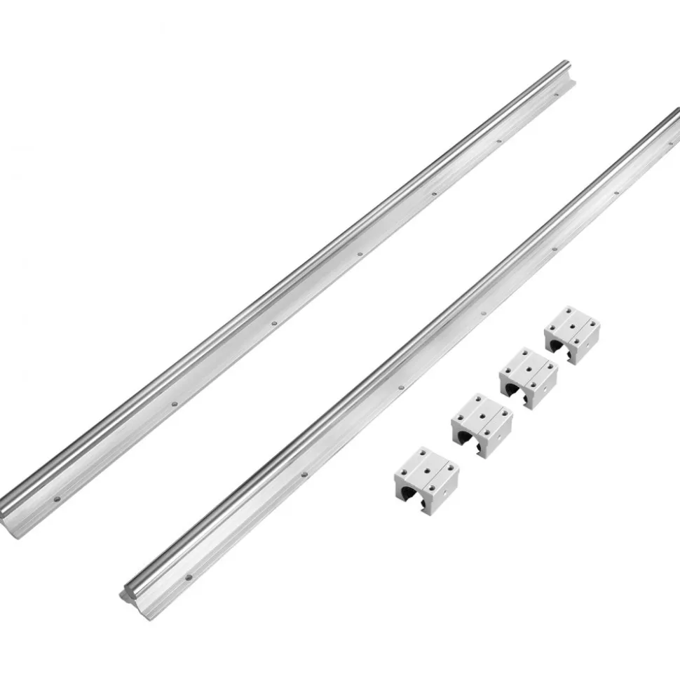 VEVOR Linear Guide Rail Set, SBR12 1000mm, 2 PCS 39.4 in/1000 mm SBR12 Guide Rails and 4 PCS SBR12UU Slide Blocks, Linear Rails and Bearings Kit for Automated Machines DIY Project CNC Router Machines