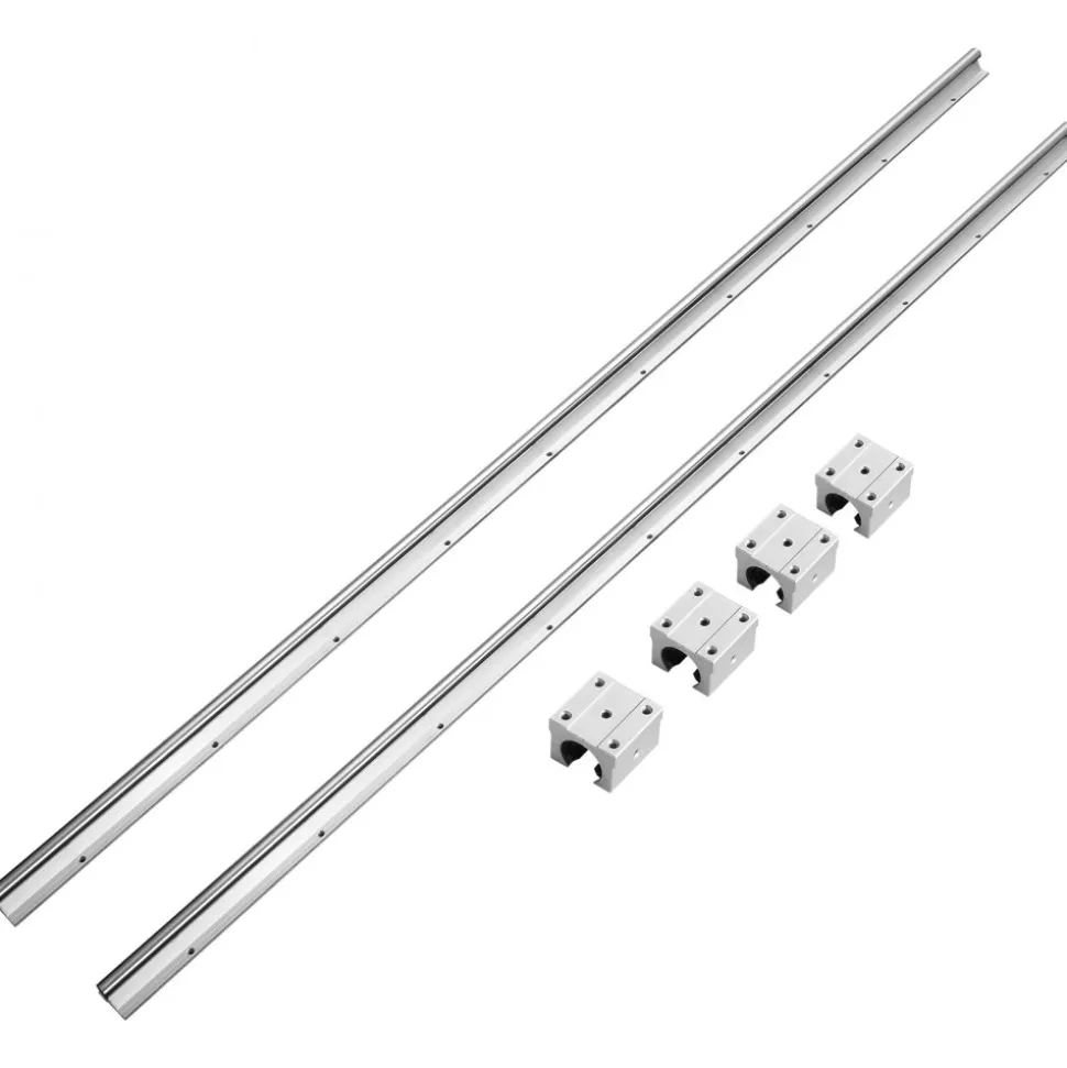 VEVOR Linear Guide Rail Set, SBR16 1500mm, 2 PCS 59 in/1500 mm SBR16 Guide Rails and 4 PCS SBR16UU Slide Blocks, Linear Rails and Bearings Kit for Automated Machines DIY Project CNC Router Machines