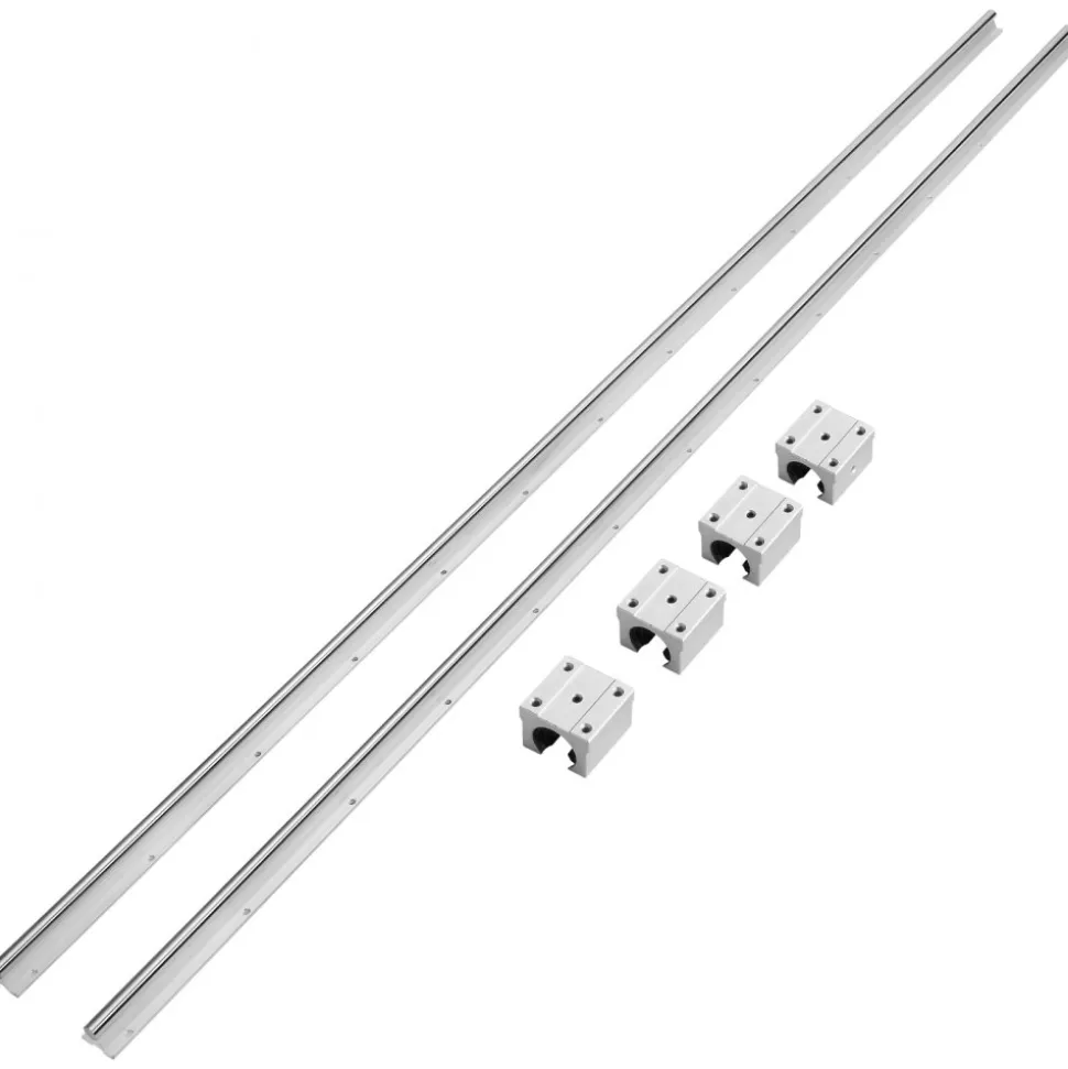 VEVOR Linear Guide Rail Set, SBR16 2000mm, 2 PCS 78.7 in/2000 mm SBR16 Guide Rails and 4 PCS SBR16UU Slide Blocks, Linear Rails and Bearings Kit for Automated Machines DIY Project CNC Router Machines