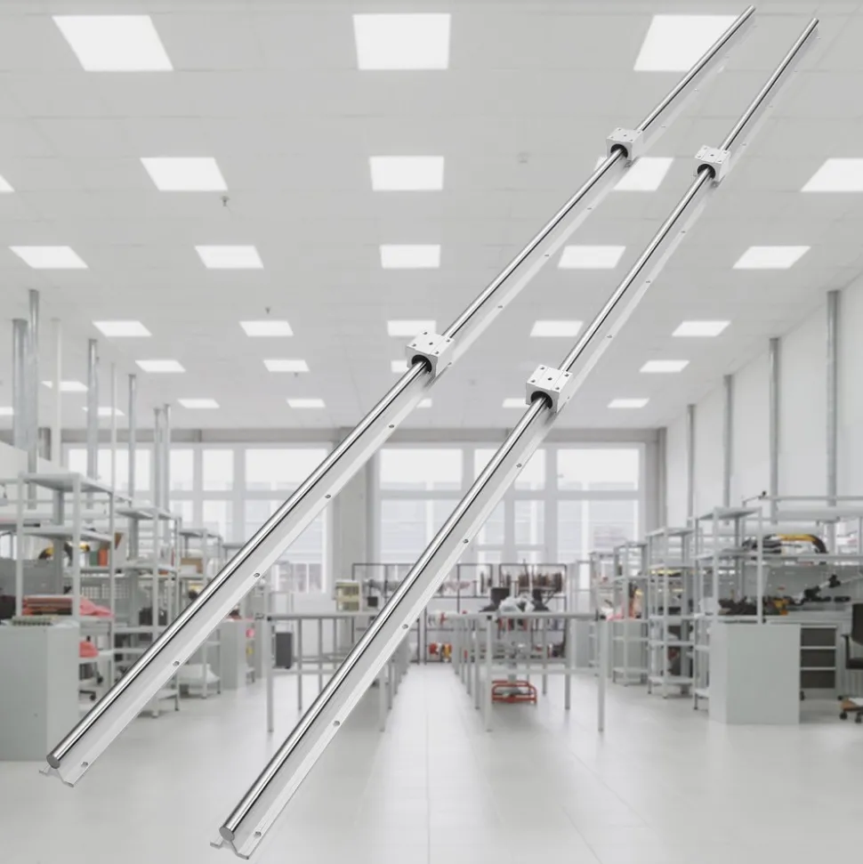 VEVOR Linear Guide Rail Set, SBR16 2000mm, 2 PCS 78.7 in/2000 mm SBR16 Guide Rails and 4 PCS SBR16UU Slide Blocks, Linear Rails and Bearings Kit for Automated Machines DIY Project CNC Router Machines