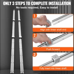 VEVOR Linear Guide Rail Set, SBR16 2000mm, 2 PCS 78.7 in/2000 mm SBR16 Guide Rails and 4 PCS SBR16UU Slide Blocks, Linear Rails and Bearings Kit for Automated Machines DIY Project CNC Router Machines