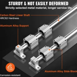 VEVOR Linear Guide Set, SFC20 1000mm, Comes with Two 39.4 in/1000 mm SFC20 Guides, Four SC20 Slide Blocks, and Four Guide Supports for Automated Machinery and CNC Tasks