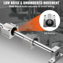 VEVOR Linear Guide Set, SFC20 1000mm, Comes with Two 39.4 in/1000 mm SFC20 Guides, Four SC20 Slide Blocks, and Four Guide Supports for Automated Machinery and CNC Tasks