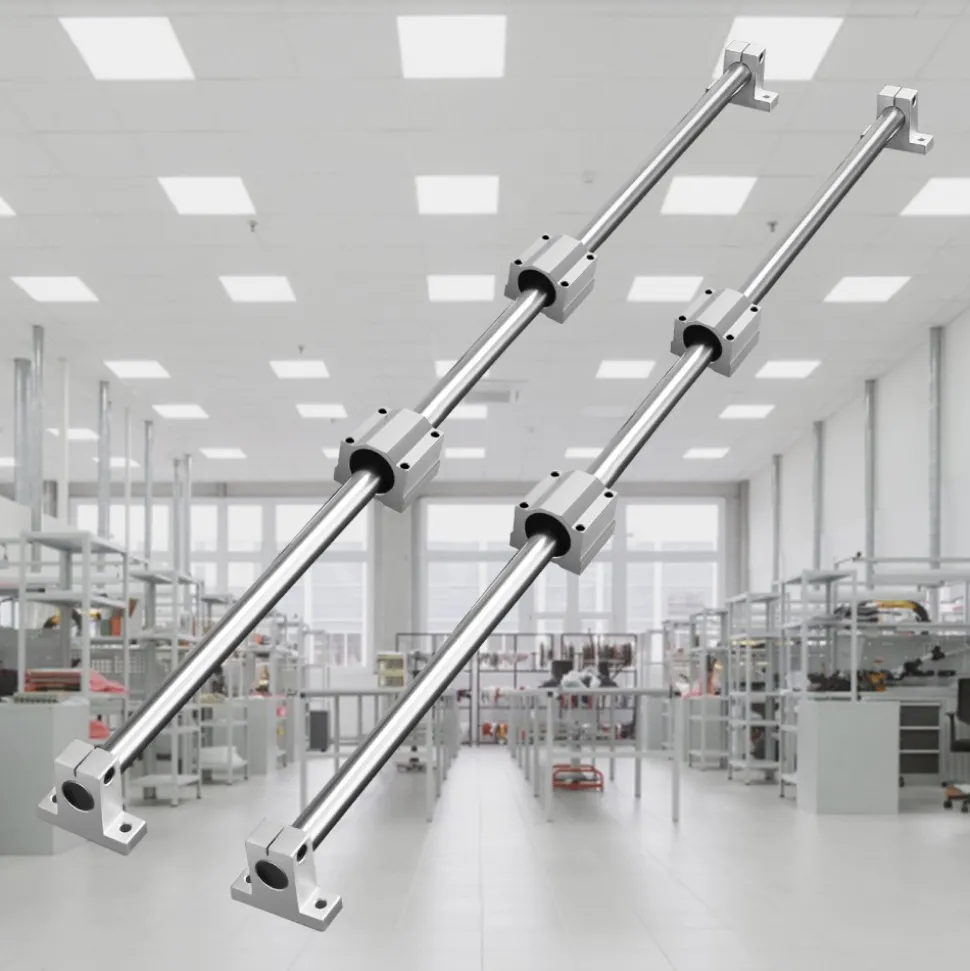 VEVOR Linear Motion Kit, SFC16 1000mm, Includes 2 Rails of 39.4 inches, 4 SC16 Carriage Blocks, and 4 Support Brackets, Ideal for CNC and Automation Projects
