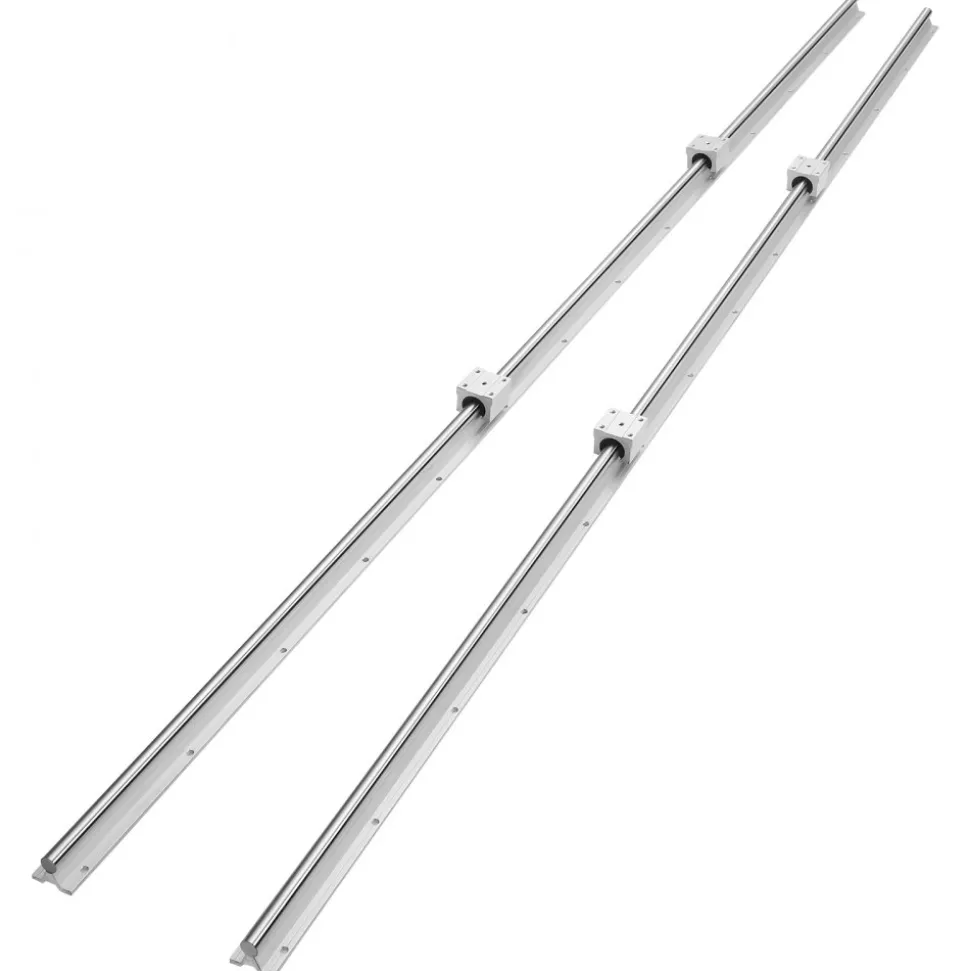 VEVOR Linear Motion Set, SBR20 2200mm, Comes with Two 86.6-inch SBR20 Rails & Four SBR20UU Blocks, Ideal for DIY CNC & Automated Projects