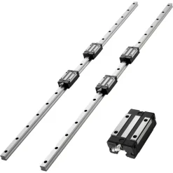 VEVOR Linear Rail Guide Kit, HGR20, 2Pcs 1000 mm (39.4 inch) Linear Motion Rails and 4Pcs Bearing Slide Blocks, Anti Rust and High Precision Kit, for DIY, CNC Routers, Lathes, Mills, 3D Printers