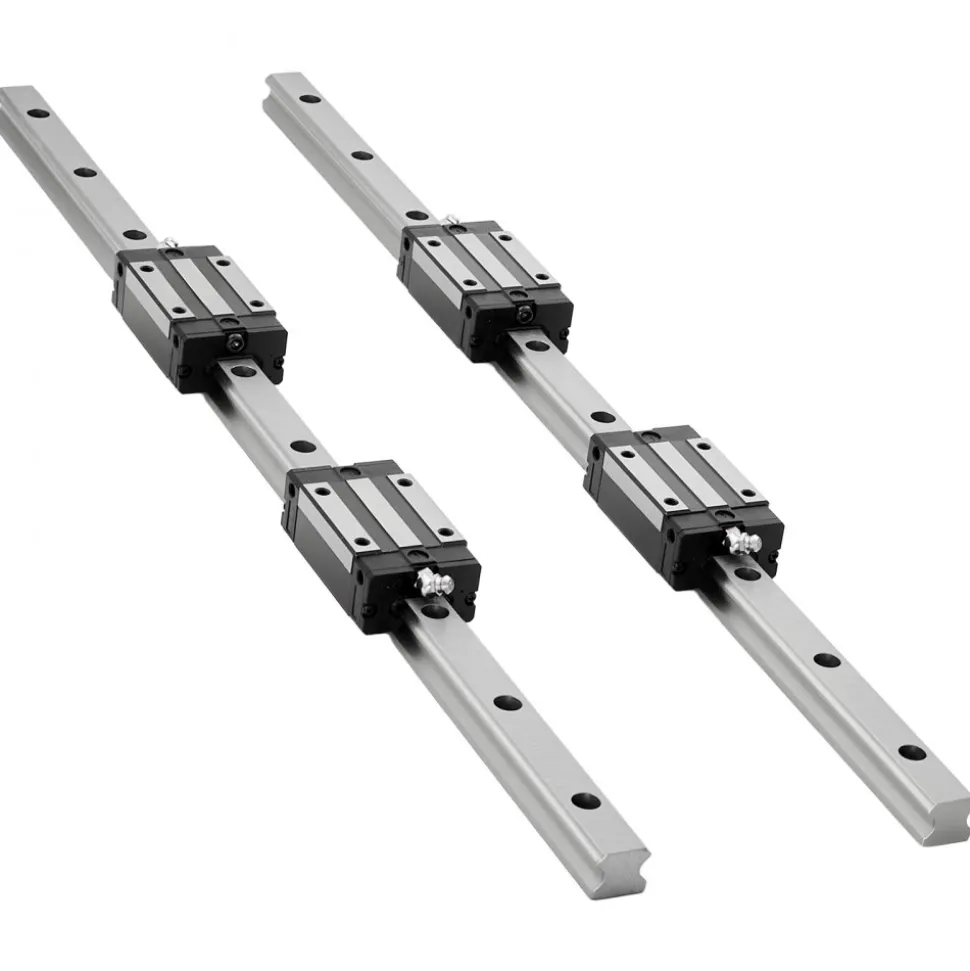 VEVOR Linear Rail Guide Kit, HGR20, 2PCS 600 mm (23.62 inch) Linear Rails and 1PCS Ball Screw, 4PCS Slide Blocks, with BF12/BK12 End Support, Coupling, and Nut Housing, for DIY CNC Routers Lathes