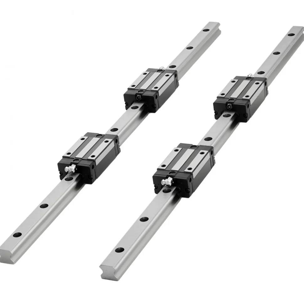 VEVOR Linear Rail Guide Kit, HGR20, 2PCS 600 mm (23.62 inch) Linear Rails and 1PCS Ball Screw, 4PCS Slide Blocks, with BF12/BK12 End Support, Coupling, and Nut Housing, for DIY CNC Routers Lathes