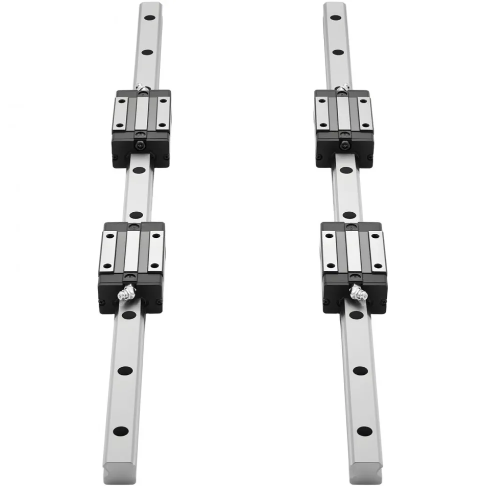 VEVOR Linear Rail Guide Kit, HGR20, 2PCS 600 mm (23.62 inch) Linear Rails and 1PCS Ball Screw, 4PCS Slide Blocks, with BF12/BK12 End Support, Coupling, and Nut Housing, for DIY CNC Routers Lathes
