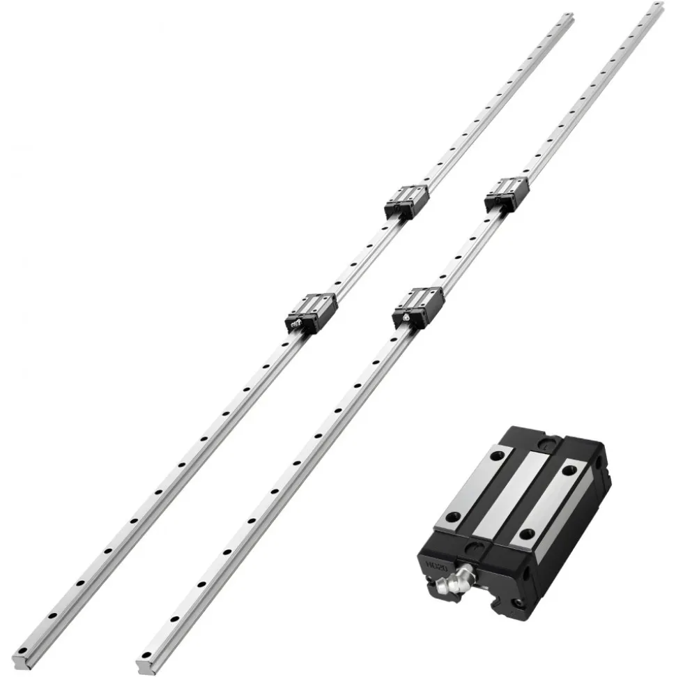 VEVOR Linear Rail Guide Kit, HGR20, 2Pcs 2000 mm (78.74 inch) Linear Motion Rails and 4Pcs Bearing Slide Blocks, Anti Rust and High Precision Kit, for DIY, CNC Routers, Lathes, Mills, 3D Printers