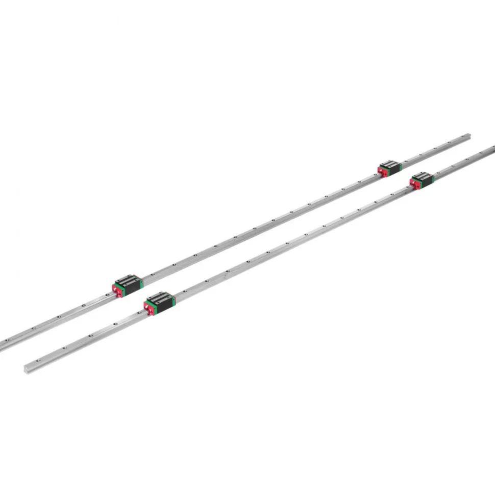 VEVOR Linear Rail HSR15-1500mm? 2pcs Linear Guideway Rail?4X Square Type Carriage Bearing Blocks?Linear Rail Support for 15mm Slotted Bearings