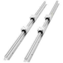 VEVOR Linear Rail Kit, SBR25, 2Pcs 1200 mm (47.24 inch) Linear Motion Guide Rails and 4Pcs Bearing Slide Blocks, Fully Supported Shaft, for Cutting, Grinding, Milling, Drilling Machines, and More