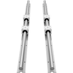 VEVOR Linear Rail Kit, SBR25, 2Pcs 1200 mm (47.24 inch) Linear Motion Guide Rails and 4Pcs Bearing Slide Blocks, Fully Supported Shaft, for Cutting, Grinding, Milling, Drilling Machines, and More