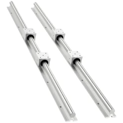 VEVOR Linear Rail Kit, SBR25, 2Pcs 1200 mm (47.24 inch) Linear Motion Guide Rails and 4Pcs Bearing Slide Blocks, Fully Supported Shaft, for Cutting, Grinding, Milling, Drilling Machines, and More