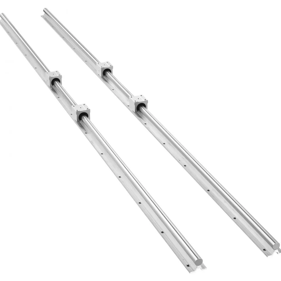 VEVOR Linear Rail Kit, SBR20, 2Pcs 2000 mm (78.74 inch) Linear Motion Guide Rails and 4Pcs Bearing Slide Blocks, Fully Supported Shaft, for Cutting, Grinding, Milling, Drilling Machines, and More