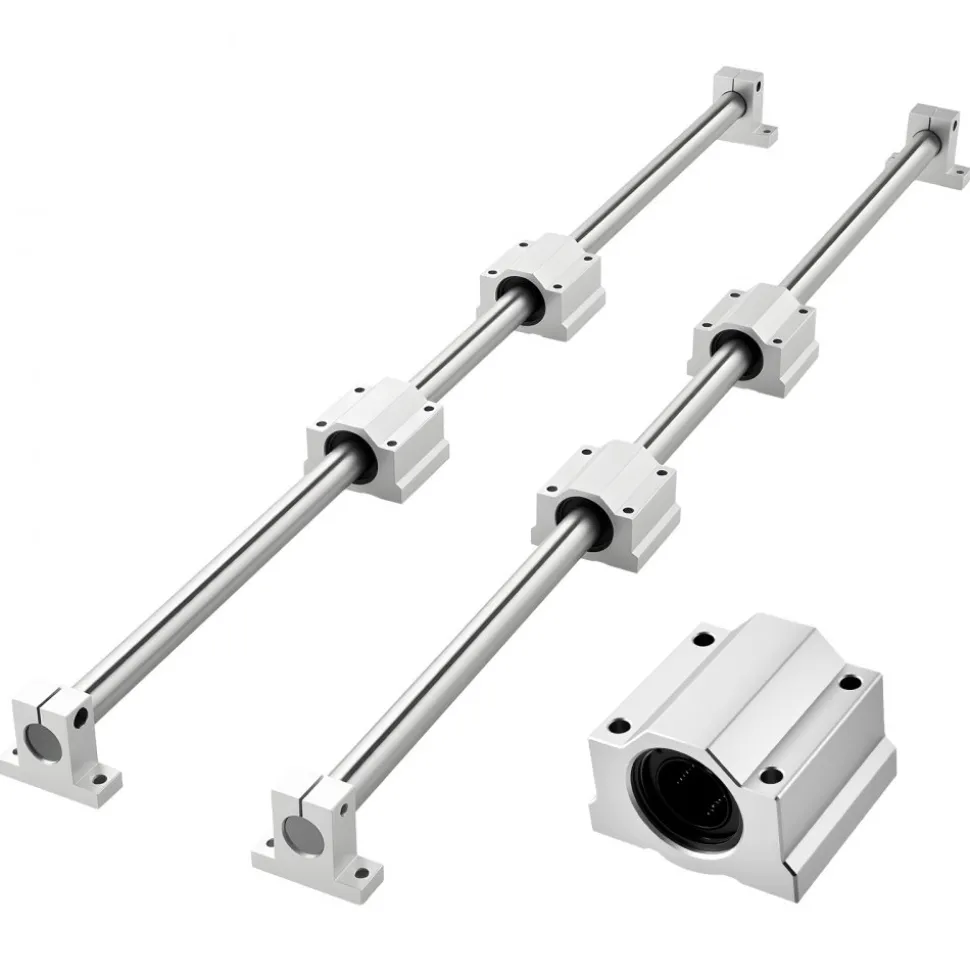 VEVOR Linear Rail Kit, SFC25, 2Pcs 1000 mm (39.4 inch) Linear Motion Guide Rails and 4Pcs Bearing Slide Blocks, for DIY Engraving Machine Lathe Milling Machine Slides, DIY Training Rocker Plate