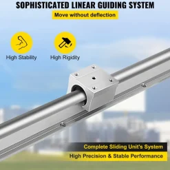 VEVOR Linear Rail, 2PCS SBR12-1000mm, Linear Guide 2 PCS Linear Guide Rails, 4 PCS Square Type Carriage Bearing Blocks, CNC Rail Linear Rails and Bearings Kit, for Automated Machines and Equipments