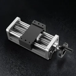 VEVOR Linear Stage Actuator, 100 mm Effective Stroke, Ball Screw CNC Linear Motion Guide Rail, Double Optical Axis, C7 High-Precision, Bearing Slide Block, Manual Handwheel, for CNC Router X Y Z Axis