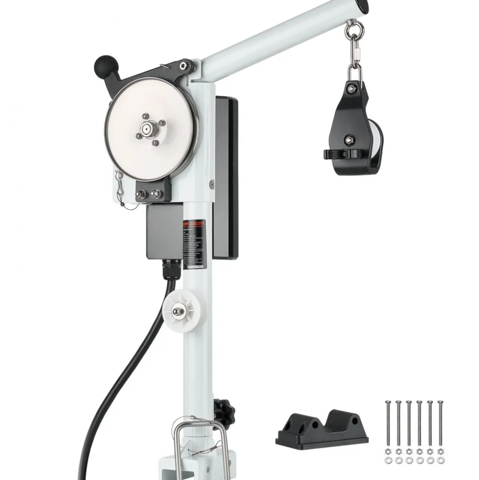 VEVOR Line Hauler Pot Puller, 12V DC 1200W, Line Hauler Winch Holds 198 lbs Lift Capacity, Line Speed of 115 ft/min, 360° Rotation & Corrosion-Resistant, Crab Pot Puller for Crab, Shrimp, Lobster Traps
