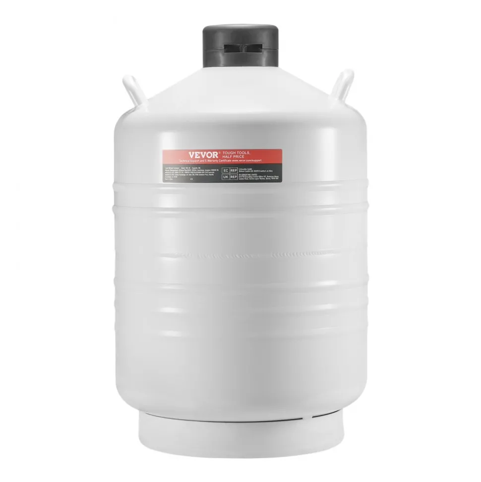 VEVOR Liquid Nitrogen Tank, 30 L Aluminum Alloy Liquid Nitrogen Container, LN2 Tank Dewar with 6 Canisters and Carry Bag with Straps, Cryogenic Tank for Beauty Industry, Semen Preservation, Scientific