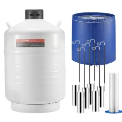 VEVOR Liquid Nitrogen Tank, 30 L Aluminum Alloy Liquid Nitrogen Container, LN2 Tank Dewar with 6 Canisters and Carry Bag with Straps, Cryogenic Tank for Beauty Industry, Semen Preservation, Scientific