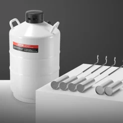 VEVOR Liquid Nitrogen Tank, 20 L Aluminum Alloy Liquid Nitrogen Container, LN2 Tank Dewar with 6 Canisters and Carry Bag with Straps, Cryogenic Tank for Beauty Industry, Semen Preservation, Scientific