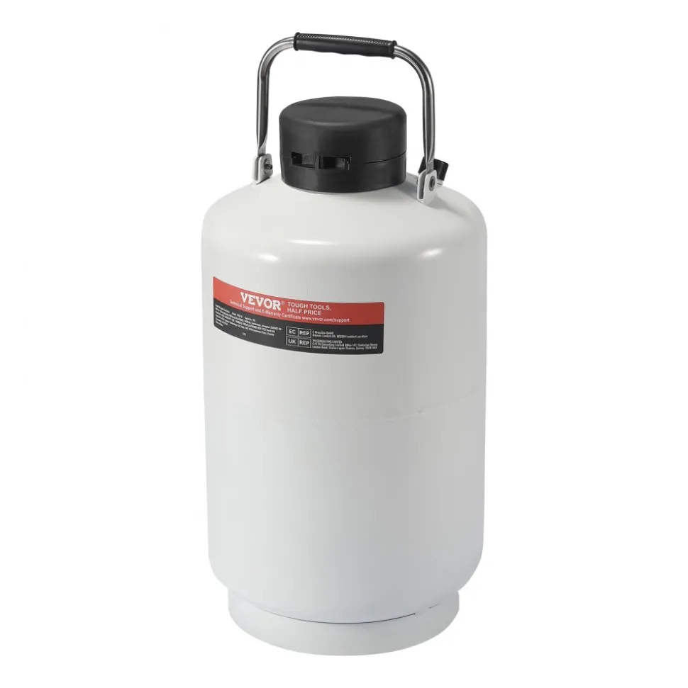VEVOR Liquid Nitrogen Tank, 10 L Aluminum Alloy Liquid Nitrogen Container, LN2 Tank Dewar with 6 Canisters and Carry Bag with Straps, Cryogenic Tank for Beauty Industry, Semen Preservation, Scientific