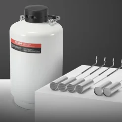 VEVOR Liquid Nitrogen Tank, 10 L Aluminum Alloy Liquid Nitrogen Container, LN2 Tank Dewar with 6 Canisters and Carry Bag with Straps, Cryogenic Tank for Beauty Industry, Semen Preservation, Scientific