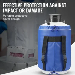 VEVOR Liquid Nitrogen Tank, 10 L Aluminum Alloy Liquid Nitrogen Container, LN2 Tank Dewar with 6 Canisters and Carry Bag with Straps, Cryogenic Tank for Beauty Industry, Semen Preservation, Scientific