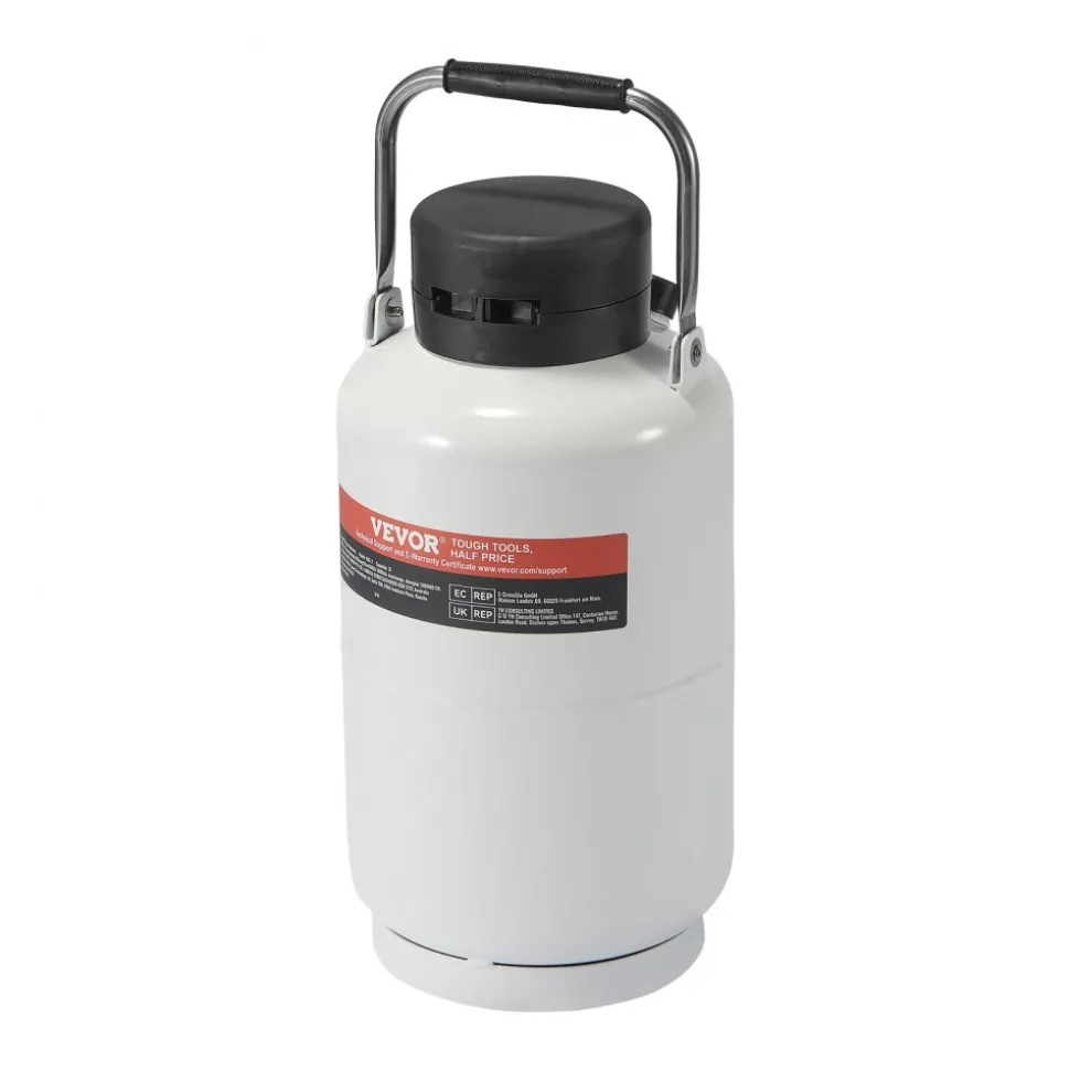 VEVOR Liquid Nitrogen Tank, 3 L Aluminum Alloy Liquid Nitrogen Container, LN2 Tank Dewar with 6 Canisters and Carry Bag with Straps, Cryogenic Tank for Beauty Industry, Semen Preservation, Scientific
