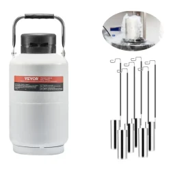 VEVOR Liquid Nitrogen Tank, 3 L Aluminum Alloy Liquid Nitrogen Container, LN2 Tank Dewar with 6 Canisters and Carry Bag with Straps, Cryogenic Tank for Beauty Industry, Semen Preservation, Scientific