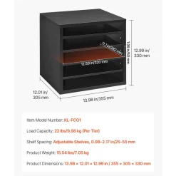 VEVOR Literature Organizer, 5 Compartments Office Mailbox with Adjustable Shelves, Wooden Mailbox Sorter with MDF, Countertop Office Home Classroom Storage Organizer for File, Document, Paper, Black
