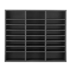VEVOR Literature Organizer, 24 Compartments Office Mailbox with Adjustable Shelves, Wooden Mailbox Sorter Medium Density Fiberboard Office Home Classroom Storage for Files, Documents, Papers, Grey