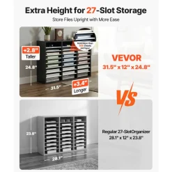 VEVOR Literature Organizer, 36 Compartments Office Mailbox with Adjustable Shelves, Wooden Mailbox Sorter Medium Density Fiberboard Office Home Classroom Storage for Files, Documents, Papers, Grey
