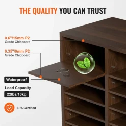 VEVOR Literature Organizers, 36 Compartments Office Mailbox with Adjustable Shelves, Wood Literature Sorter 39.3x12x26.8 inches for Office, Home, Classroom, Mailrooms Organization, EPA Certified Brown