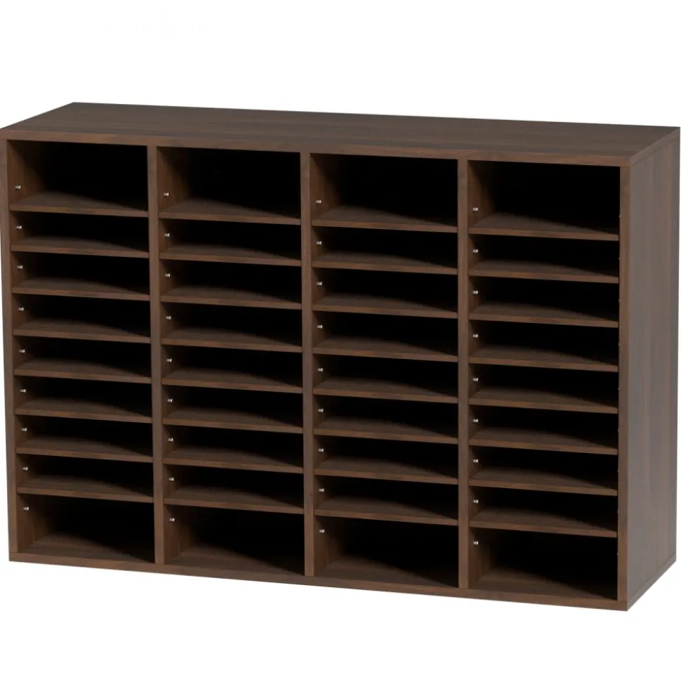 VEVOR Literature Organizers, 36 Compartments Office Mailbox with Adjustable Shelves, Wood Literature Sorter 39.3x12x26.8 inches for Office, Home, Classroom, Mailrooms Organization, EPA Certified Brown
