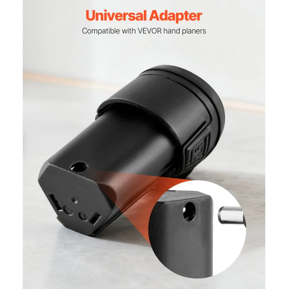 VEVOR Lithium-Ion Battery, 12V 2Ah, Portable Lithium Battery Pack Replacement, with Universal Adapter, Easy to Carry, Compatible with Makita Interfaces, VEVOR Cordless Electric Hand Planer, 1-Pack
