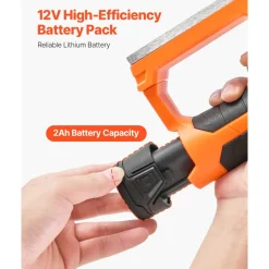 VEVOR Lithium-Ion Battery, 12V 2Ah, Portable Lithium Battery Pack Replacement, with Universal Adapter, Easy to Carry, Compatible with Makita Interfaces, VEVOR Cordless Electric Hand Planer, 1-Pack