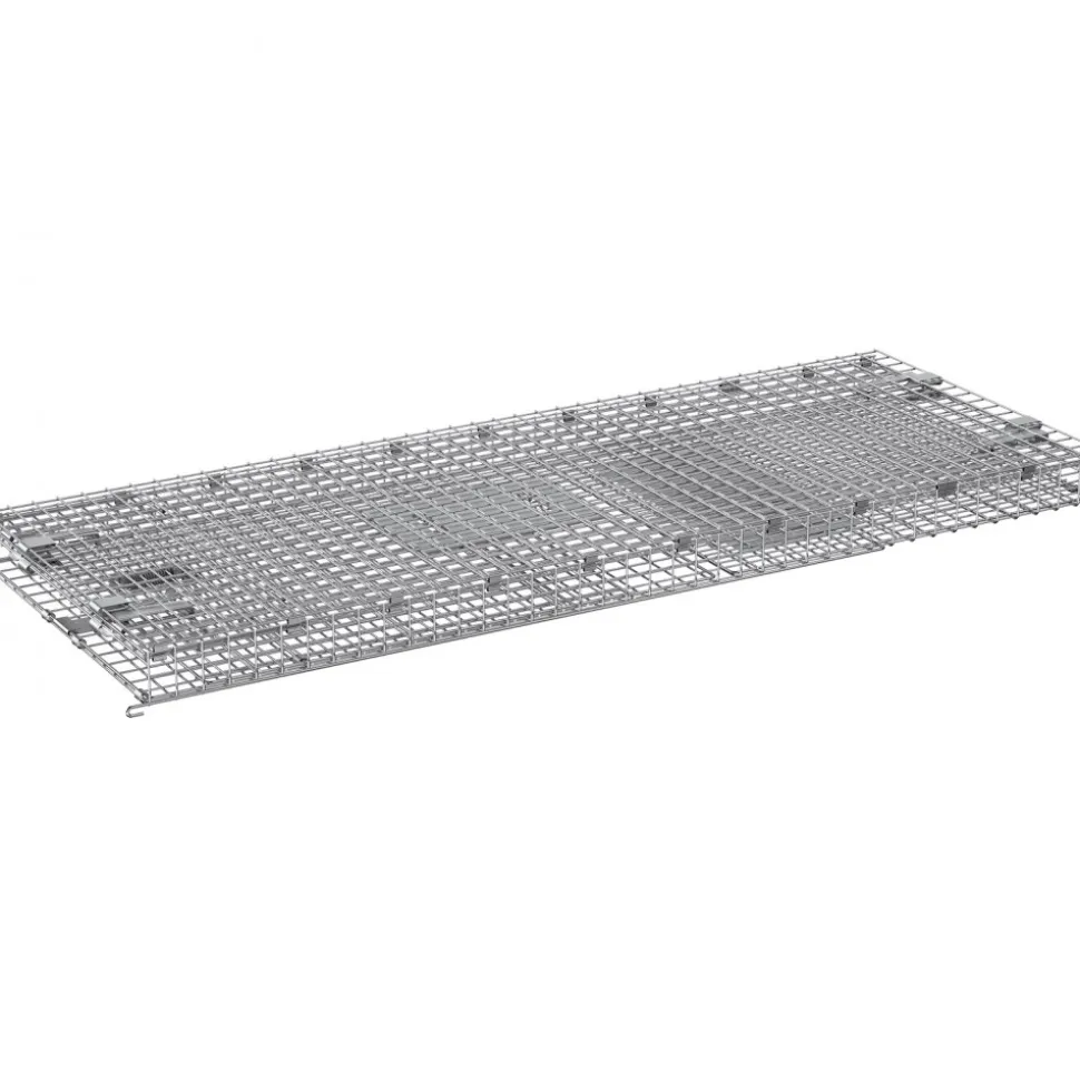 VEVOR Live Animal Cage Trap, 42" x 16" x 18" Humane Cat Trap Galvanized Iron, Folding Animal Trap with Handle for Stray Dogs, Armadillos, Raccoons, Marmots, Foxes