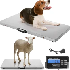 VEVOR Livestock Scale 700LBS, Dog Scales Large Platform 40.6x20.9Inch Stainless Steel Vet Scale Industrial Floor Scale Large Animal Scale  Pig Scale Goat Weight Scale Pet Digital Scale