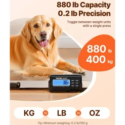 VEVOR Livestock Scale 700LBS, Dog Scales Large Platform 40.6x20.9Inch Stainless Steel Vet Scale Industrial Floor Scale Large Animal Scale  Pig Scale Goat Weight Scale Pet Digital Scale
