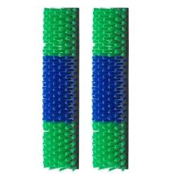 VEVOR Livestock Scratching Brush, 2PCS Goat Scratcher Brush Post with 8 Screws, 16.9" x 7.5" Cow Scratcher for Back Itch Relief, Massage Grooming Scratch Tool for Horse Cattle Sheep Pig, Green & Blue