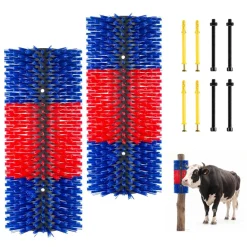 VEVOR Livestock Scratching Brush, 2PCS Goat Scratcher Brush Post with 8 Screws, 16.9