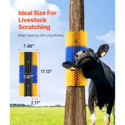 VEVOR Livestock Scratching Brush, 6 Pcs Horse Brush with 12 Screws, 17.1 x 7.5 in Cow Scratcher, for Back Itch Relief & Keep Cleaning, Grooming & Scratching Post for Horse, Pig, Cattle Supplies
