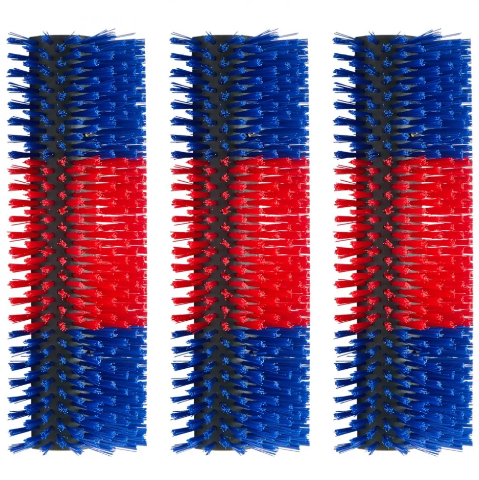 VEVOR Livestock Scratching Brush, 3PCS Goat Scratcher Brush Post with 12 Screws, 16.9" x 7.5" Cow Scratcher for Back Itch Relief, Massage Grooming Scratch Tool for Horse Cattle Sheep Pig, Blue & Red